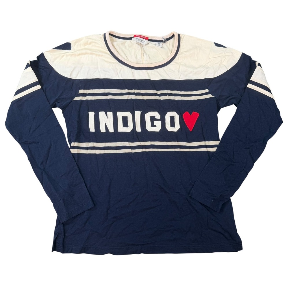 Scotch & Soda Womens Speed Bandit Navy Blue Long Sleeve Graphic T-Shirt Size M